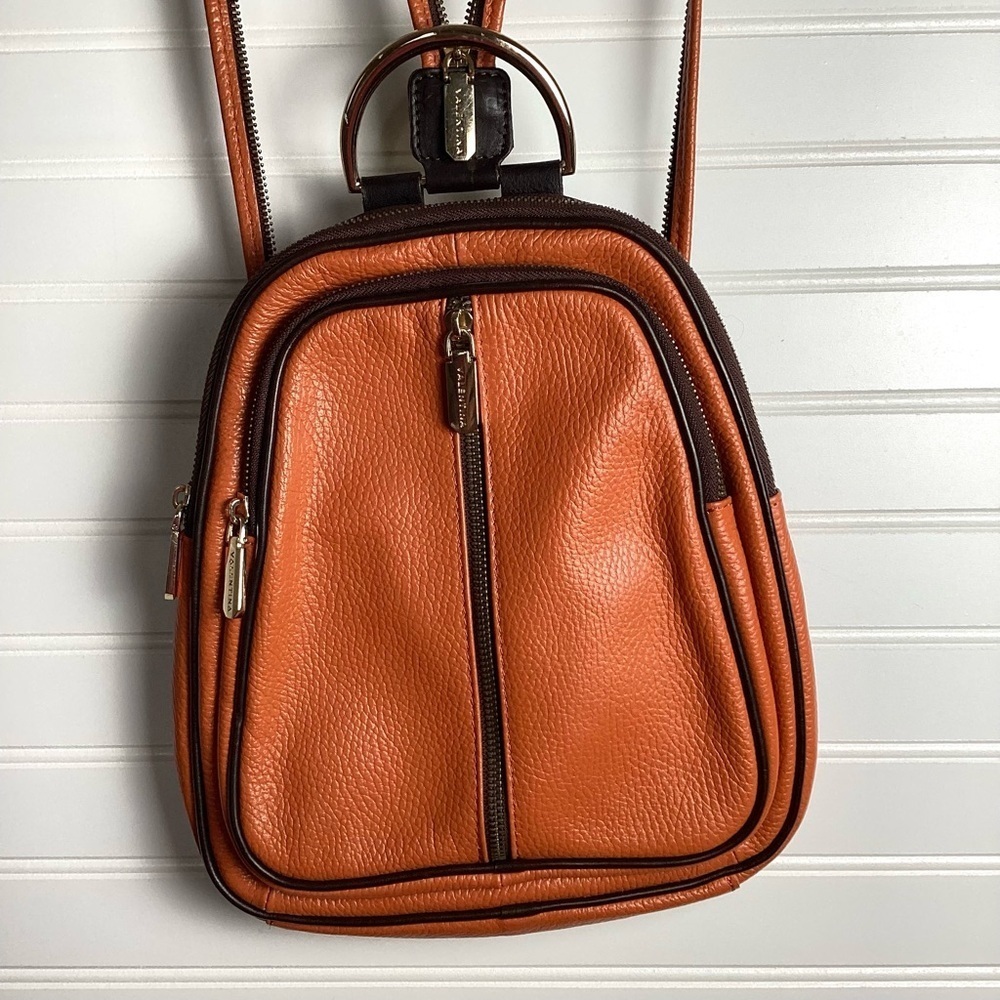 Valentina Backpack converter Purse BrownWith Black Trim Excellent Condition - Picture 5 of 14